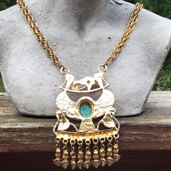 COPY - Vintage Eye of Horus large necklace goldtone - Picture 6 of 11